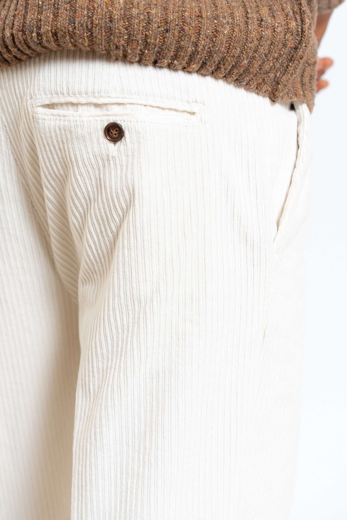 Pantalone Sartoriale in Velluto Bianco