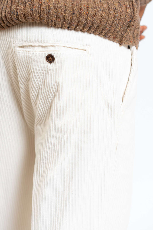 Pantalone Sartoriale in Velluto Bianco