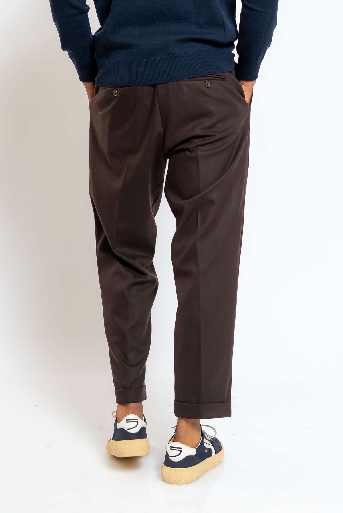 Pantalone Sartoriale Effetto Lana Marrone