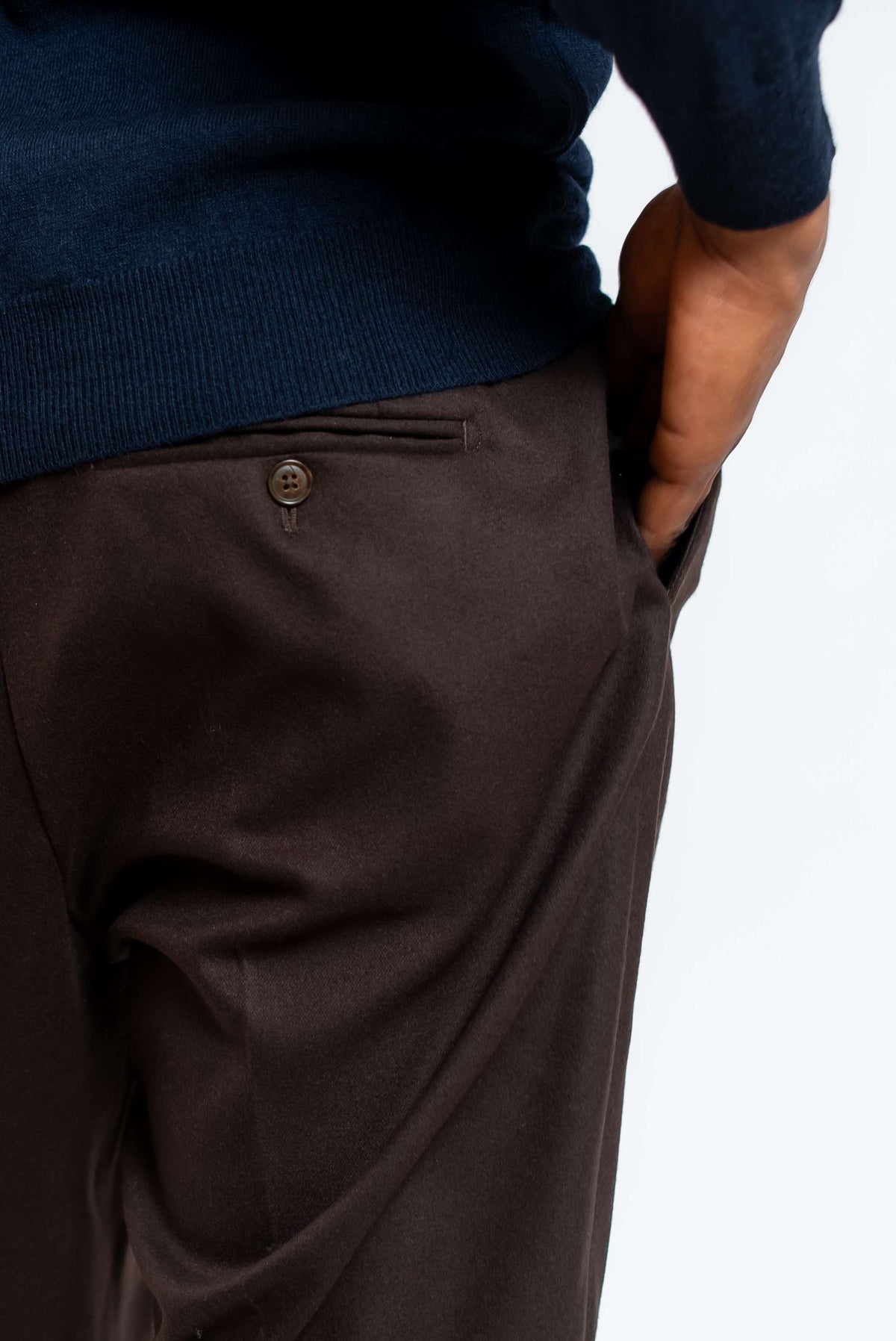 Pantalone Sartoriale Effetto Lana Marrone