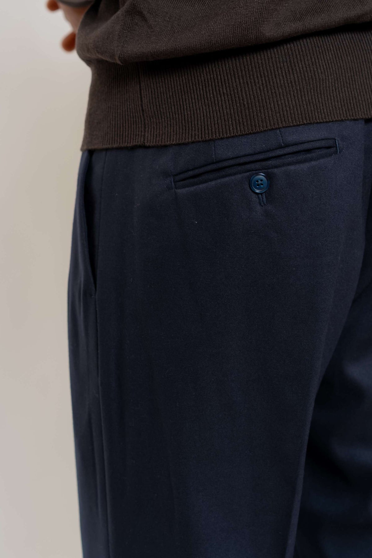 Pantalone Sartoriale Effetto Lana Blu