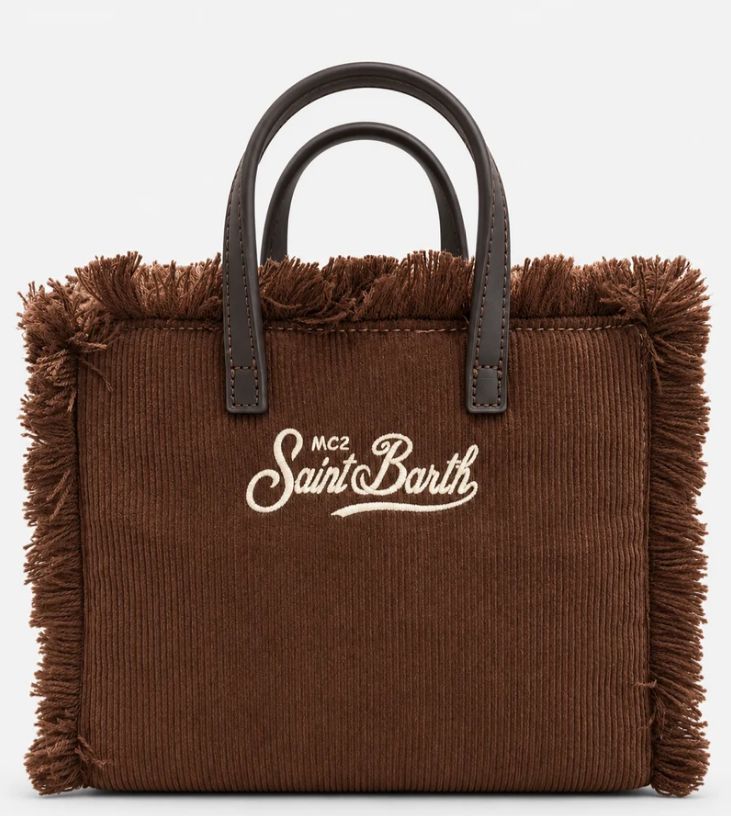 Borsa Vanity Mini Corduroy Marrone