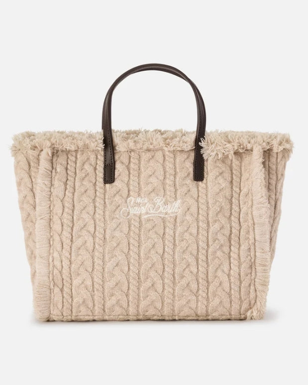 Borsa Colette con Lavorazione a Trecce Beige