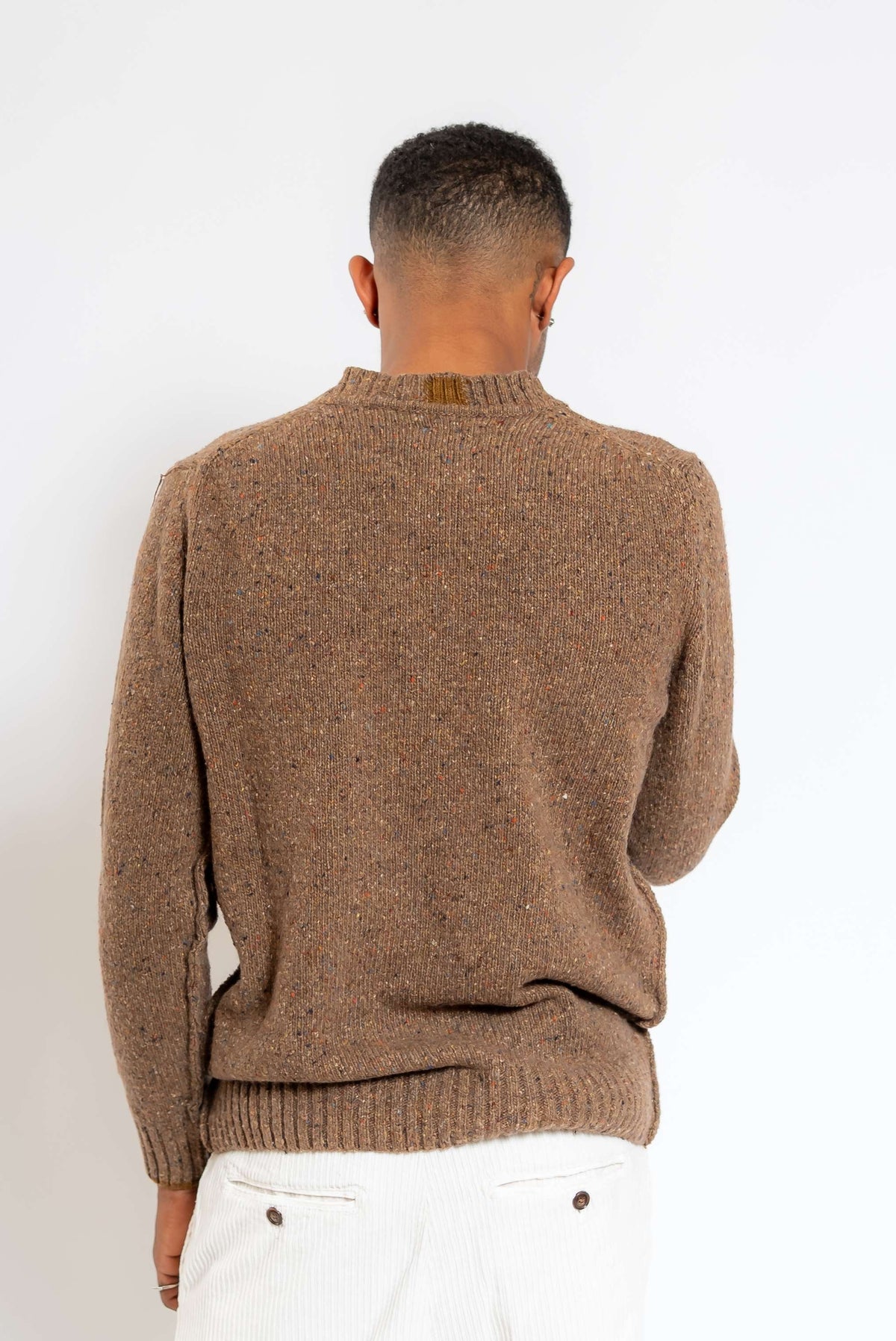 Maglia Mix in Misto Lana Beige Scuro