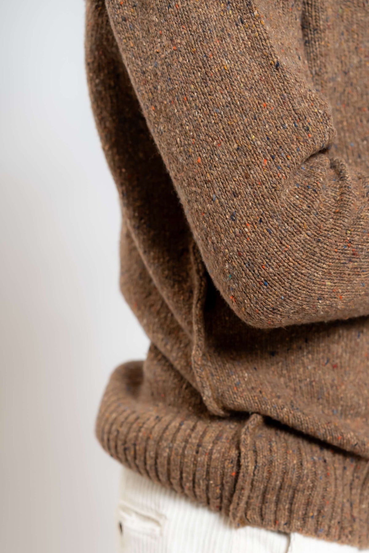 Maglia Mix in Misto Lana Beige Scuro