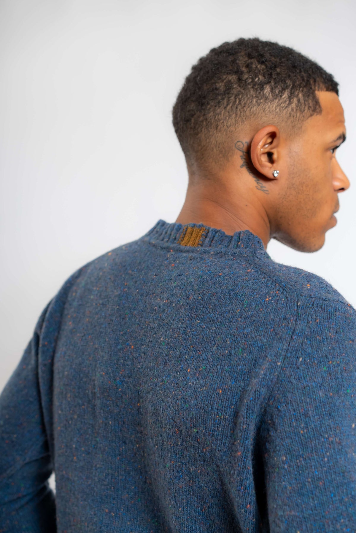 Maglione Mix in Misto Lana Blu