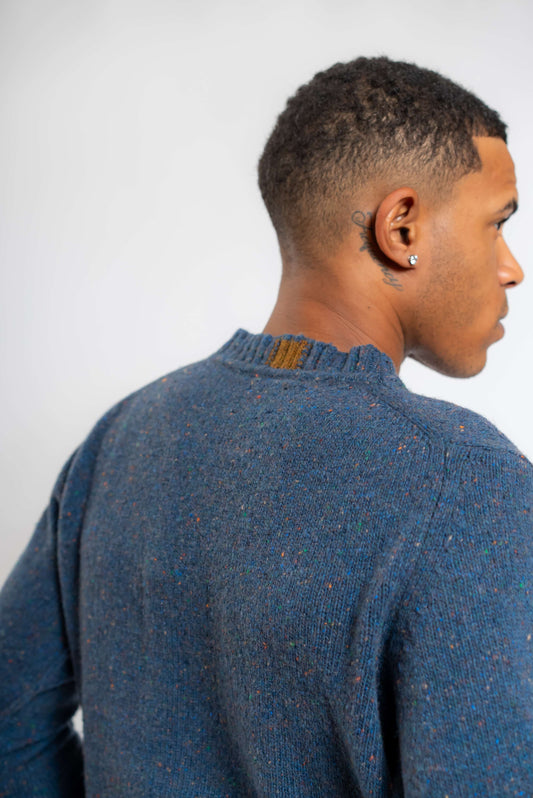 Maglione Mix in Misto Lana Blu