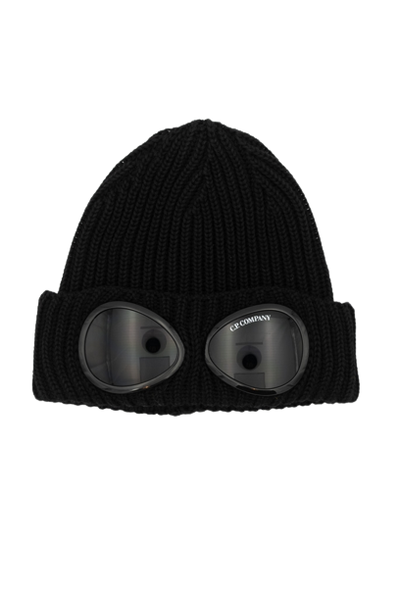 cappello cp company in lana goggle lens nero