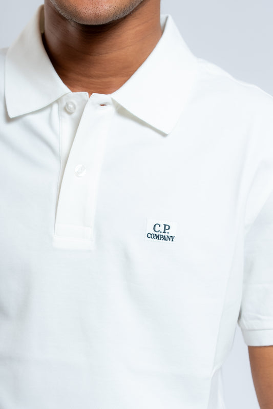 Polo Bianca in Stretch Piquet con Logo