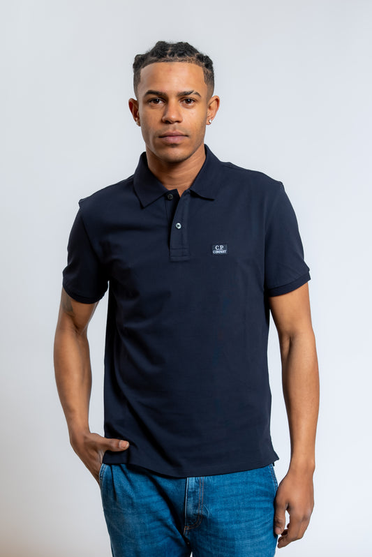 Polo Blu in Piquet con Logo