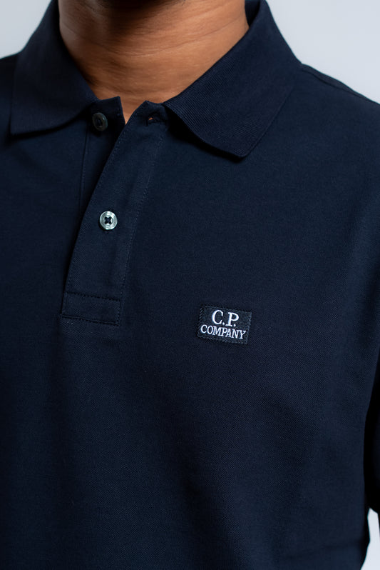 Polo Blu in Piquet con Logo