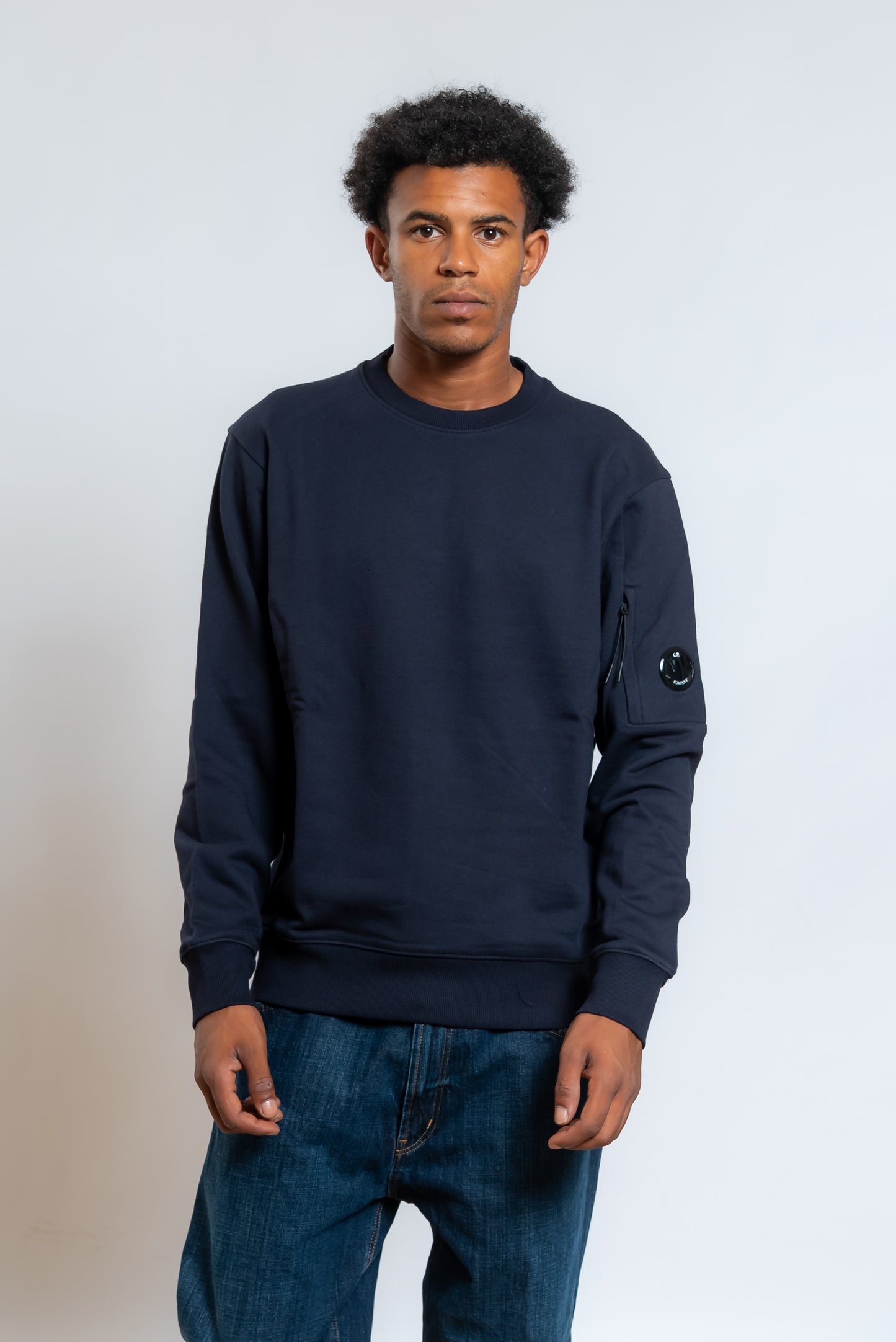 Felpa Diagonal Raised Fleece in Cotone Blu