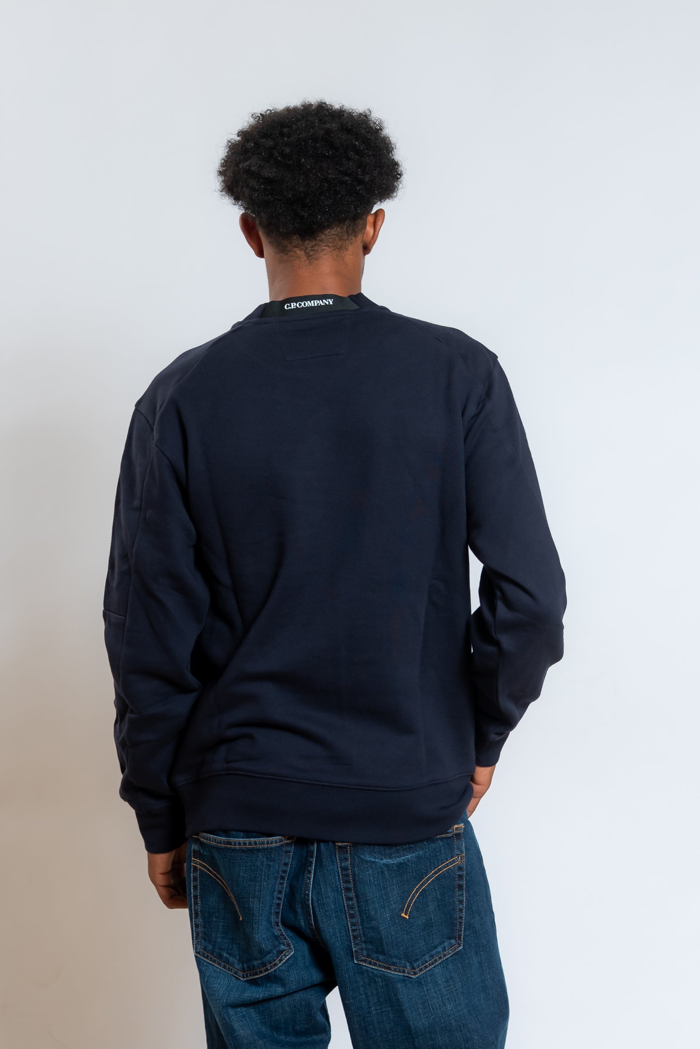 Felpa Diagonal Raised Fleece in Cotone Blu