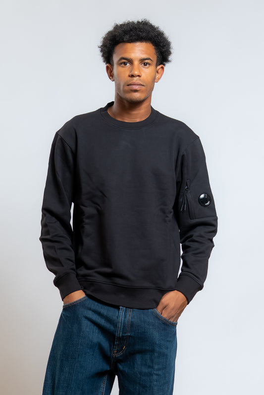 Felpa Diagonal Raised Fleece in Cotone Nero