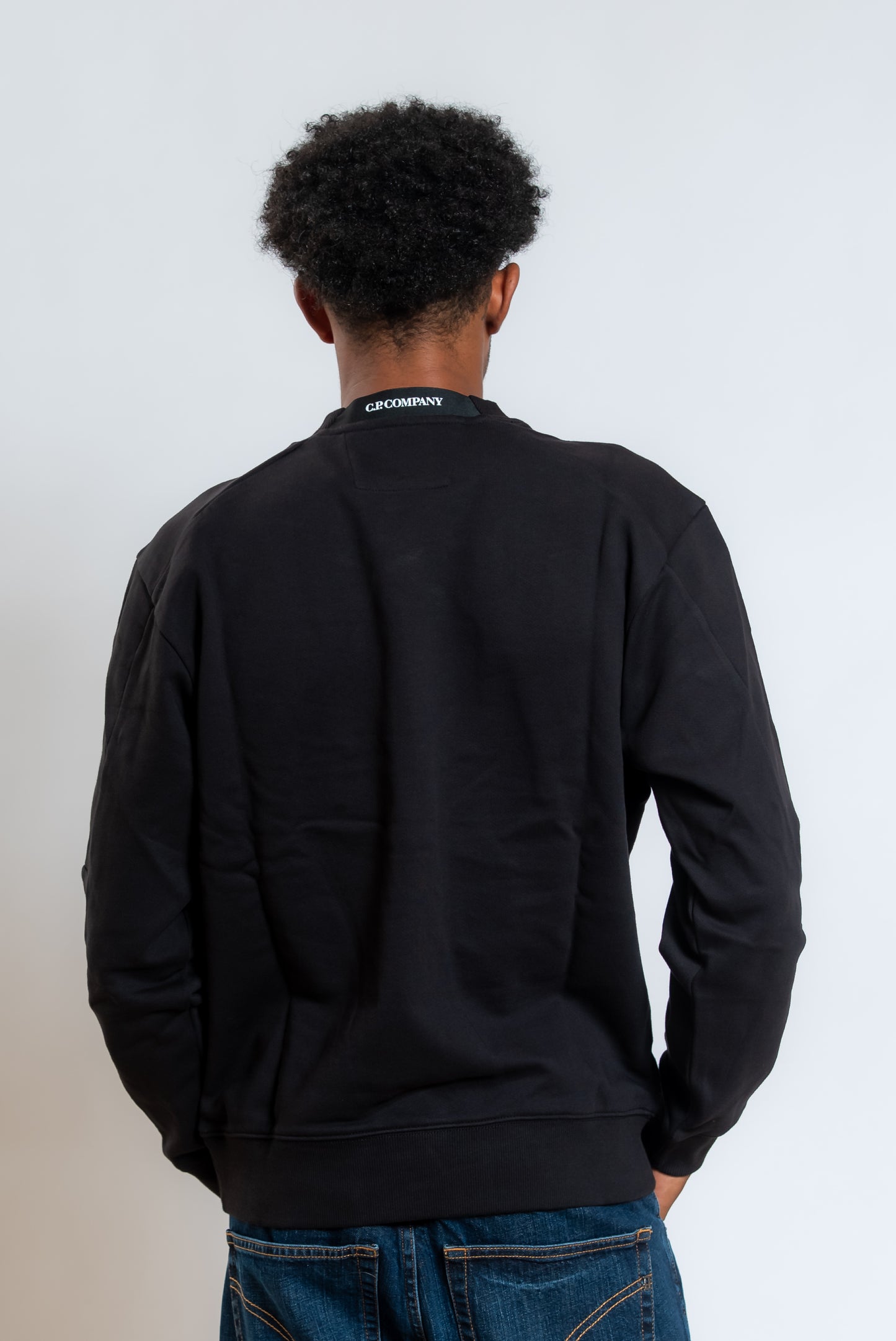 Felpa Diagonal Raised Fleece in Cotone Nero