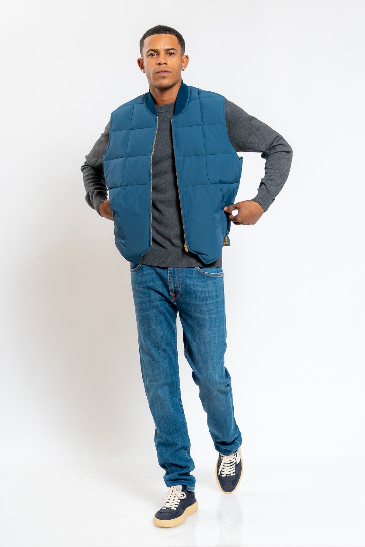 Gilet Seattle Blu Imbottito in Piuma d'Oca