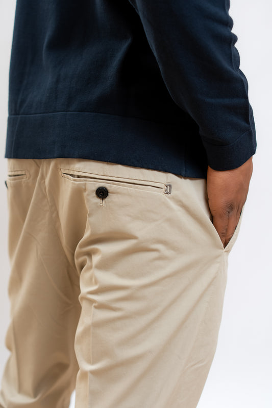 dondup uomo Pantalone Gaubert in Cotone Beige, dettaglio