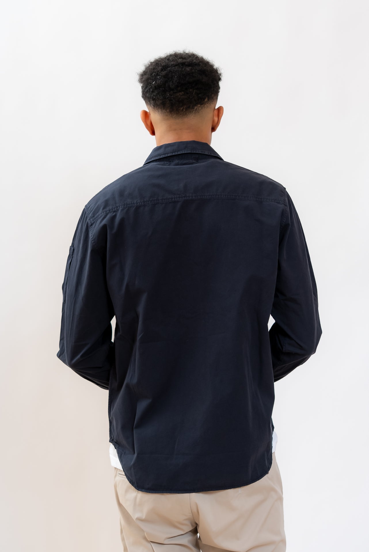 Camicia Overshirt Blu con Zip in Cotone