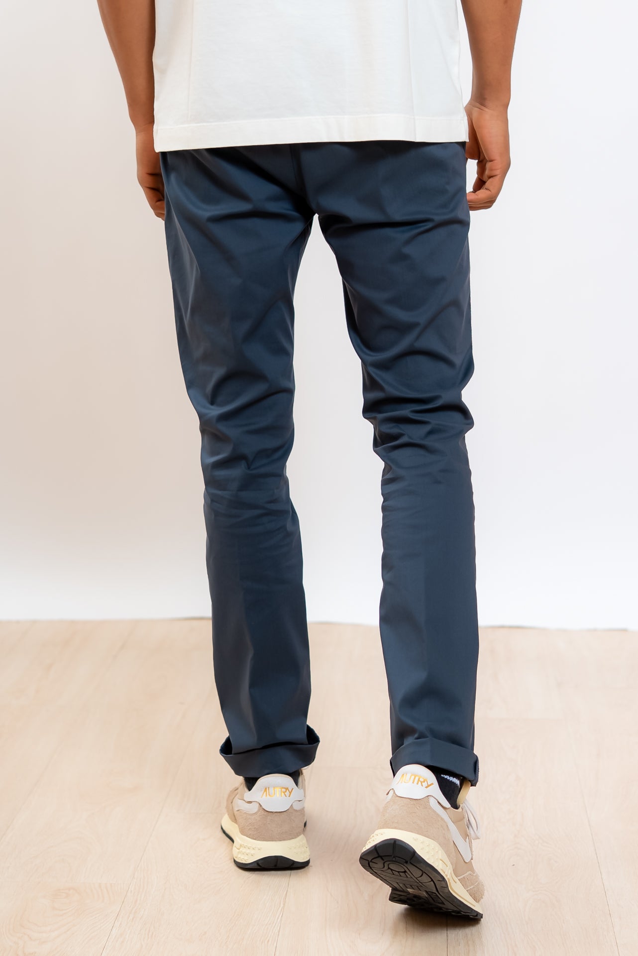 Pantaloni Gaubert Blu in Popeline Stretch