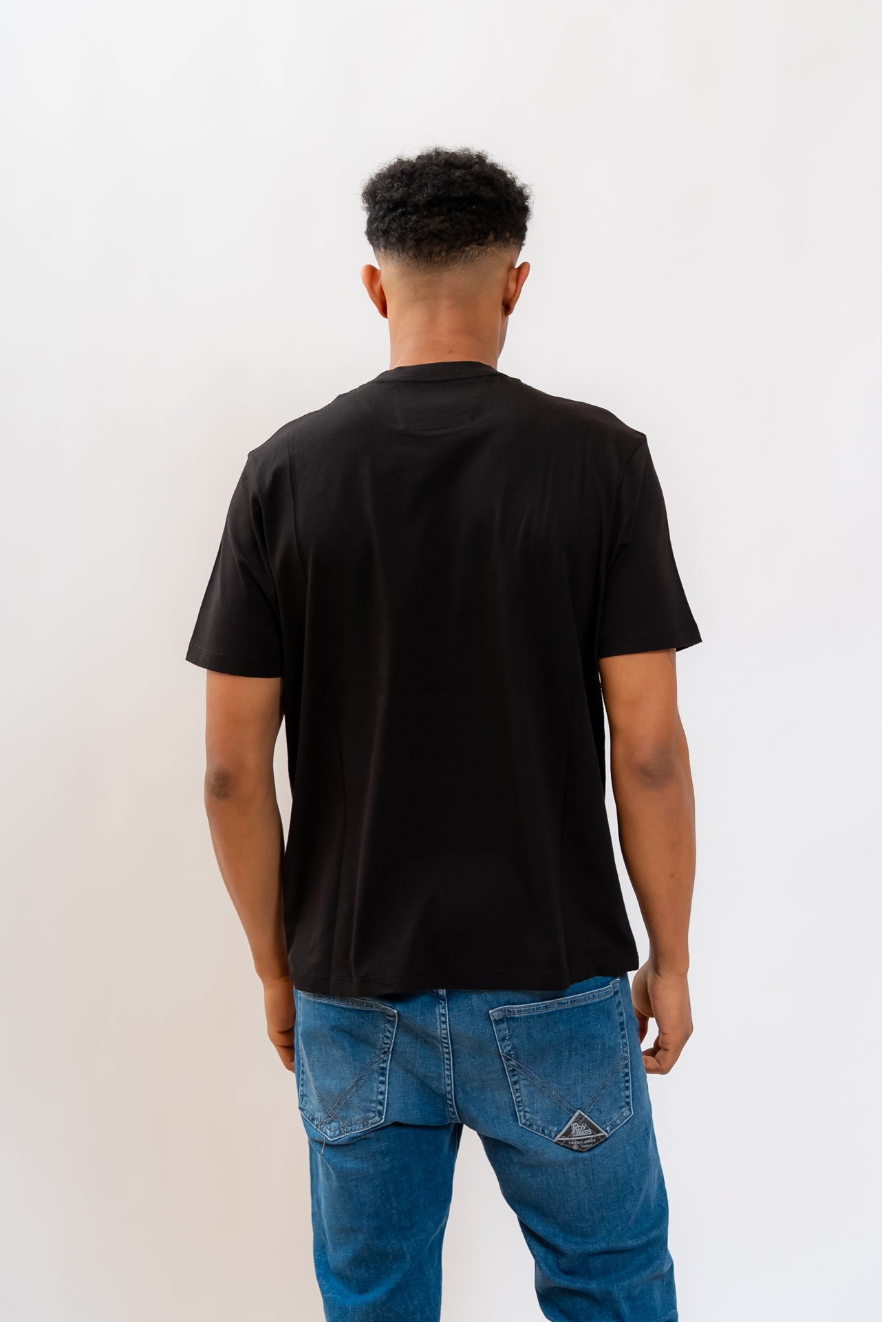 T-shirt in Jersey di Cotone Nero