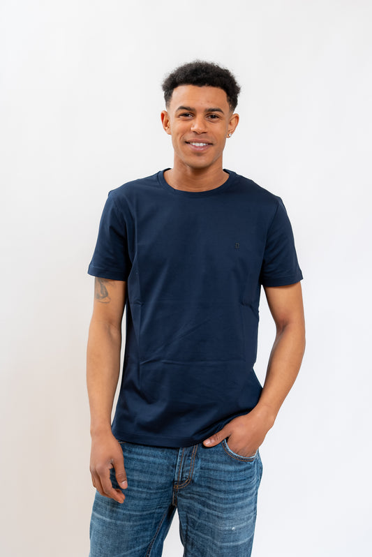 T-shirt Blu in Cotone con Logo