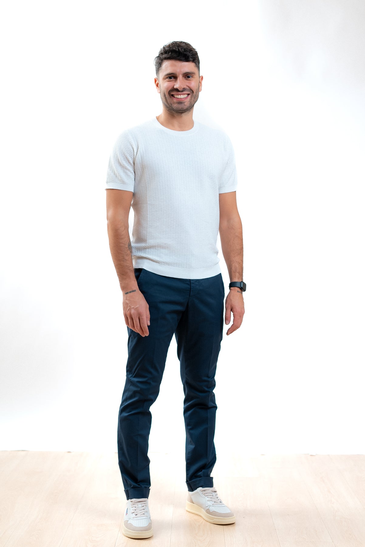 Pantaloni Gaubert Blu in Gabardina Stretch