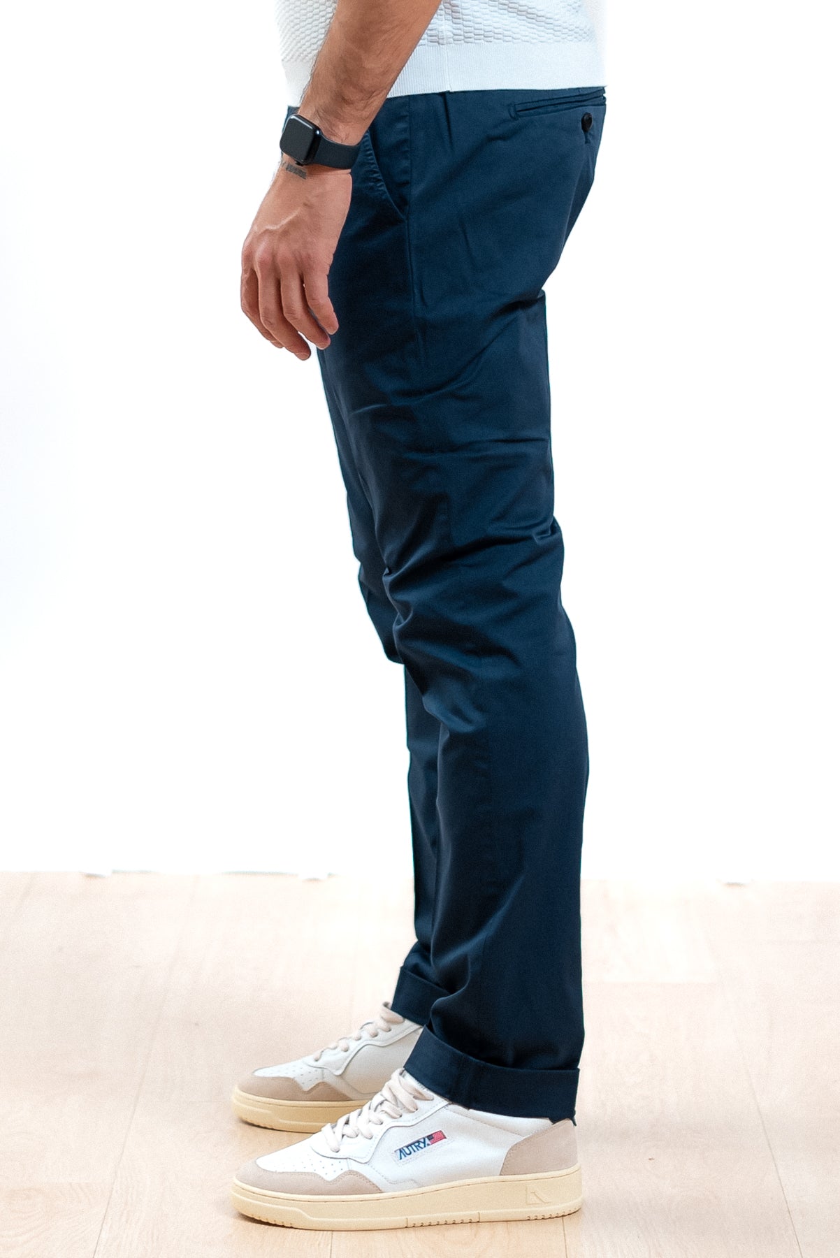 Pantaloni Gaubert Blu in Gabardina Stretch