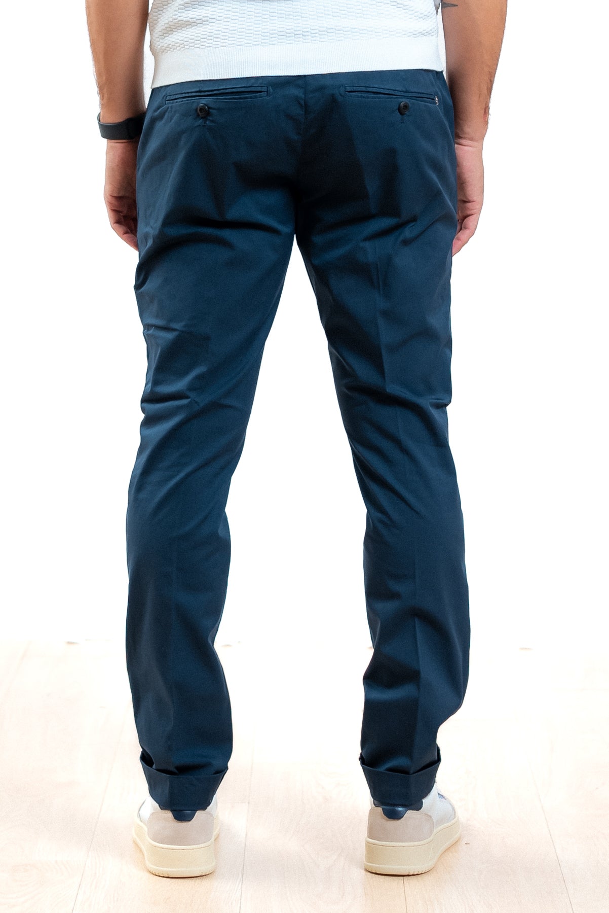 Pantaloni Gaubert Blu in Gabardina Stretch