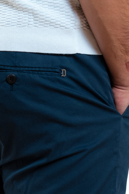 Pantaloni Gaubert Blu in Gabardina Stretch