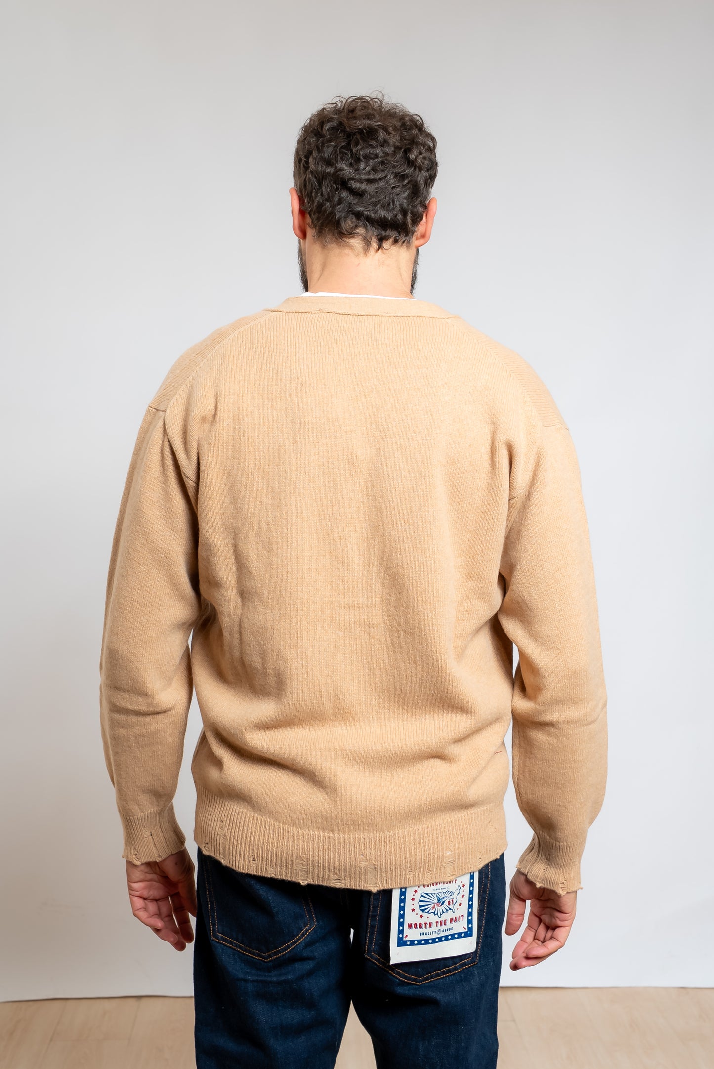 Cardigan Beige in Lana e Cashmere