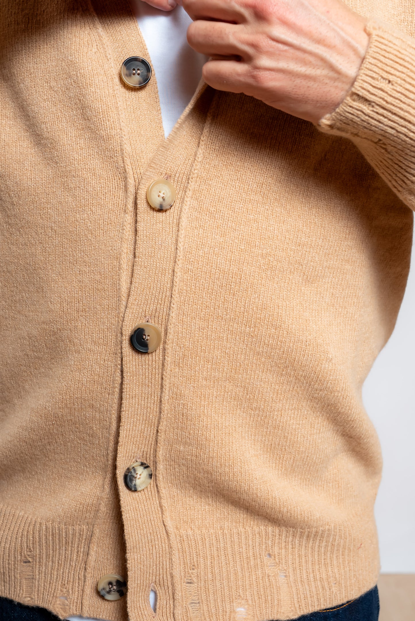 Cardigan Beige in Lana e Cashmere