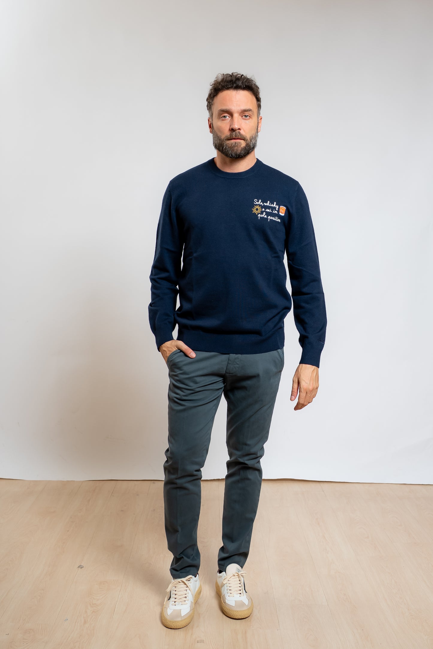 Pantalone Grigio Scuro New Rolf In Gabardina