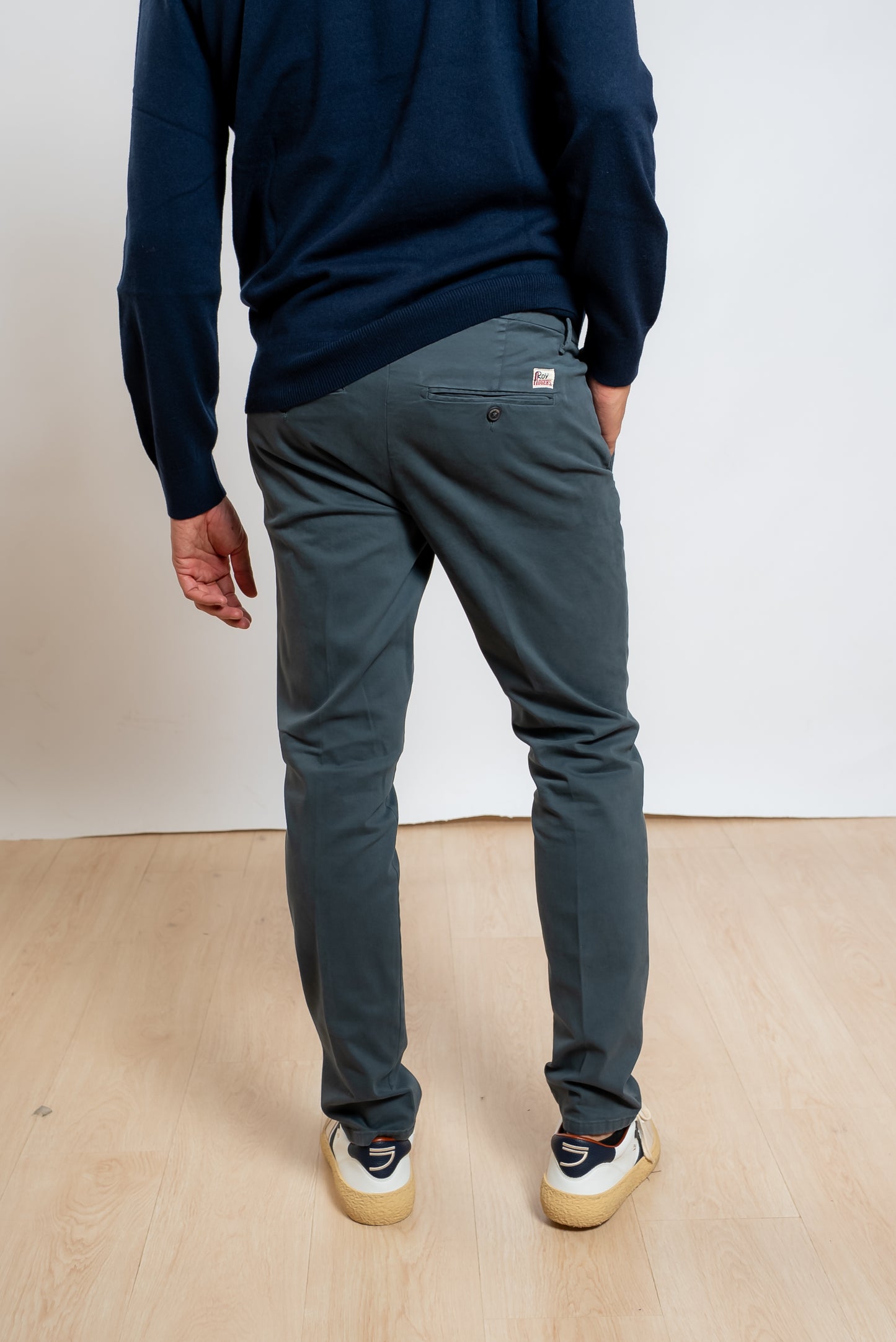 Pantalone Grigio Scuro New Rolf In Gabardina