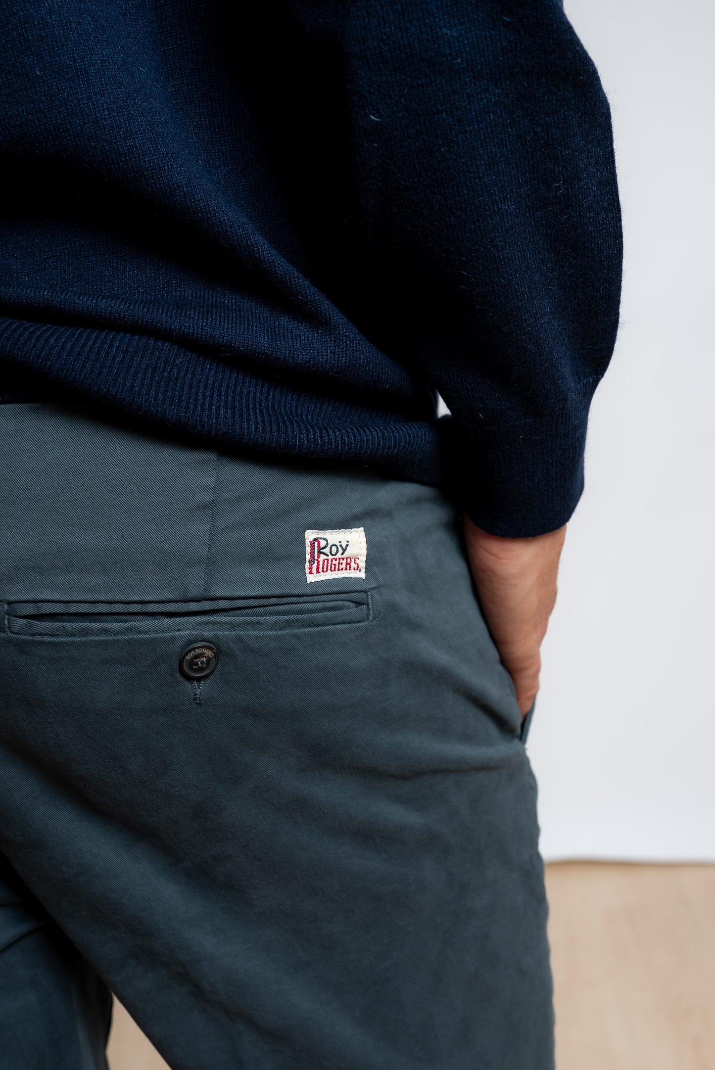 Pantalone Grigio Scuro New Rolf In Gabardina