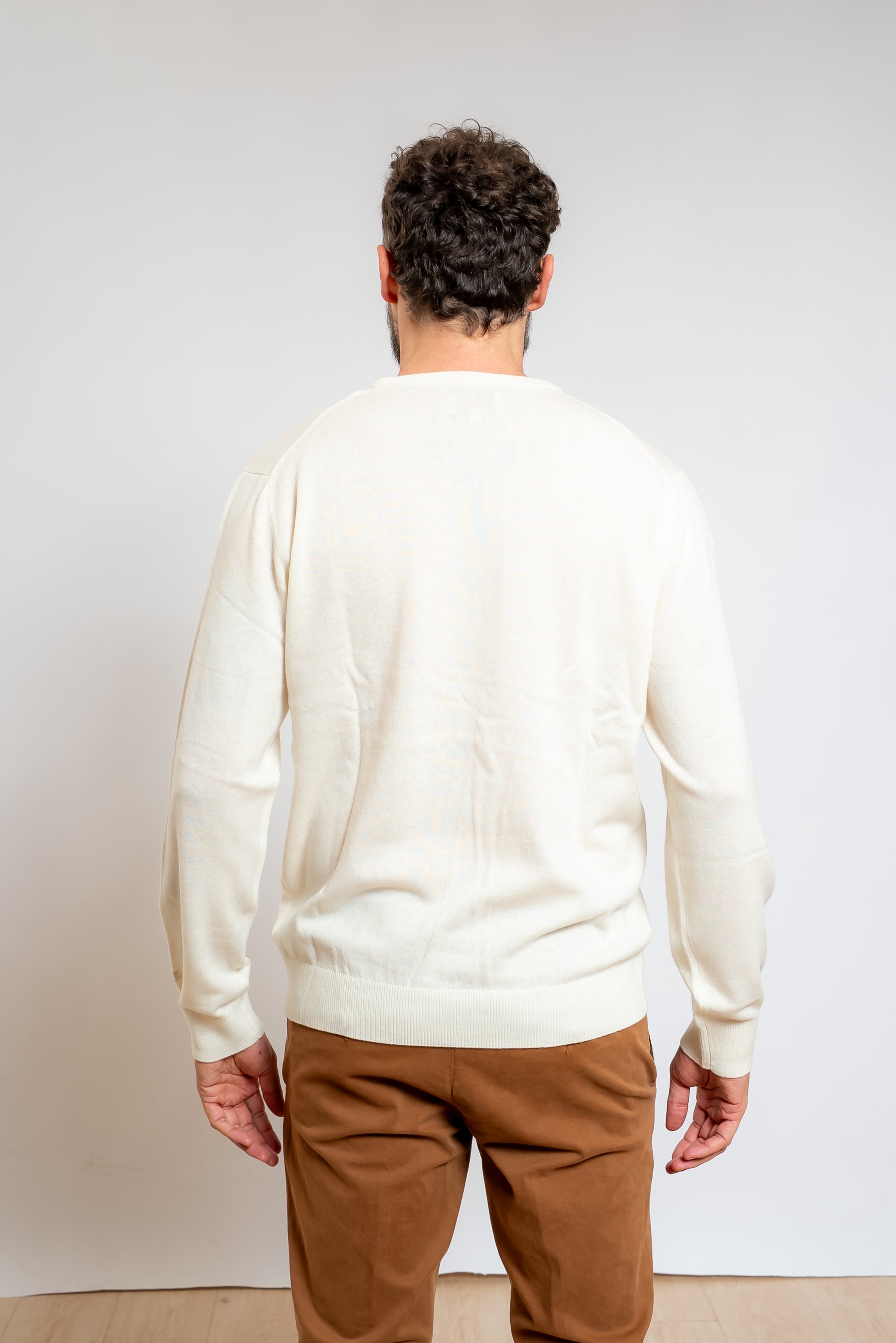 mc2 saint barth uomo maglione regent merinocash bianco, vista posteriore