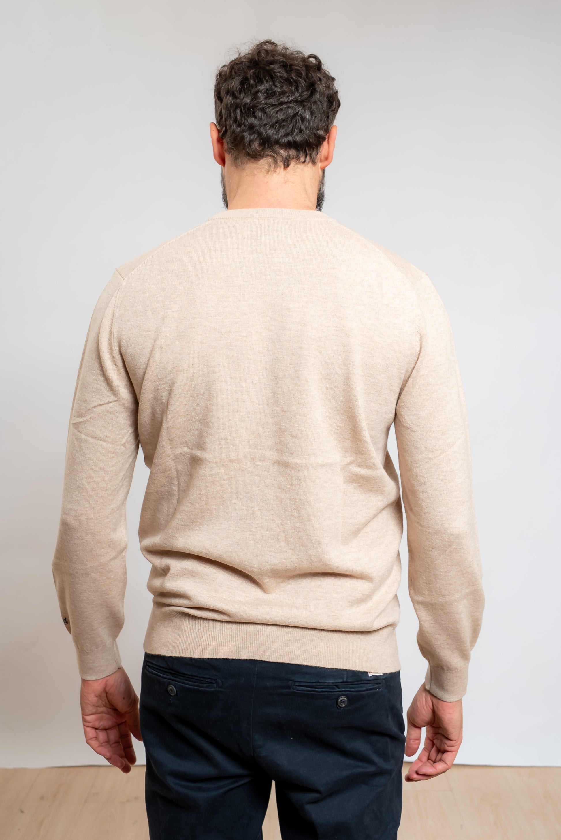 mc2 saint barth uomo maglione snoopy ready apres beige, vista posteriore