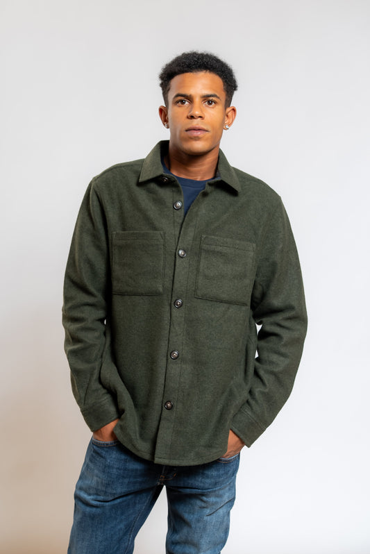 Overshirt Marltown in Misto Lana Verde