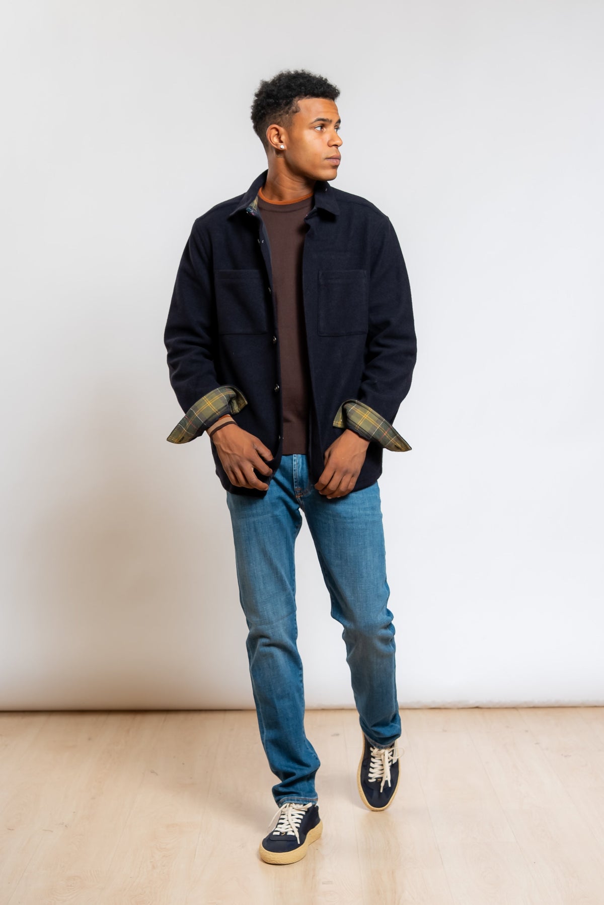 Overshirt Marltown in Misto Lana Blu