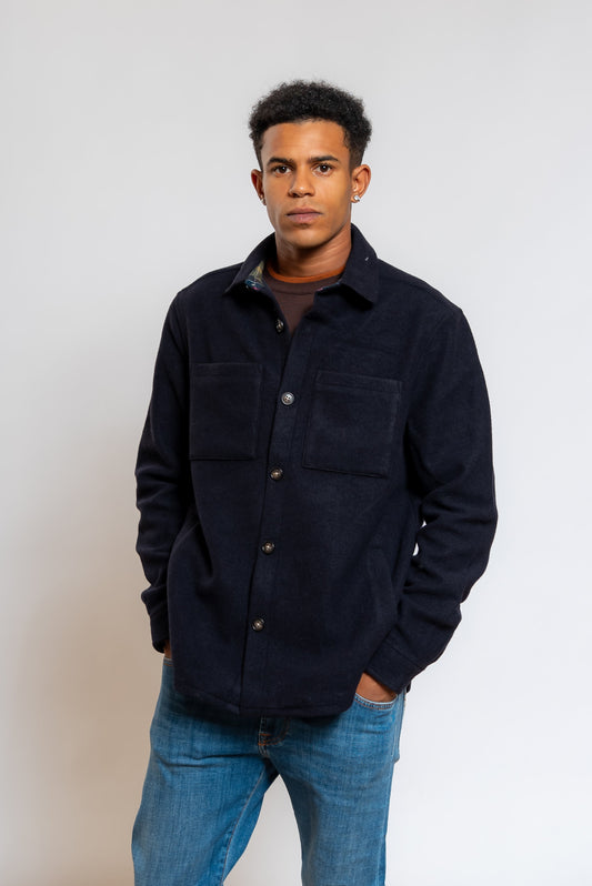 Overshirt Marltown in Misto Lana Blu