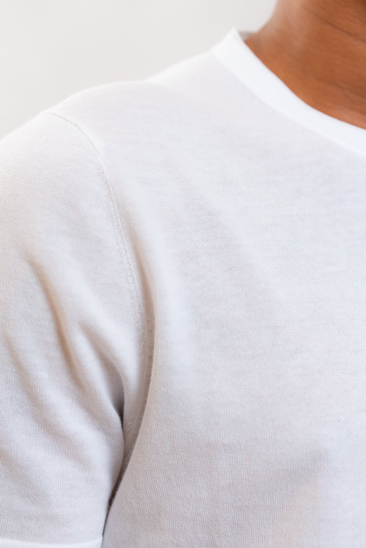 Maglia a Maniche Corte Bianca in Filo di Cotone