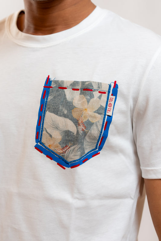 Bob Company T-shirt Pocket in Jersey Beige, dettaglio