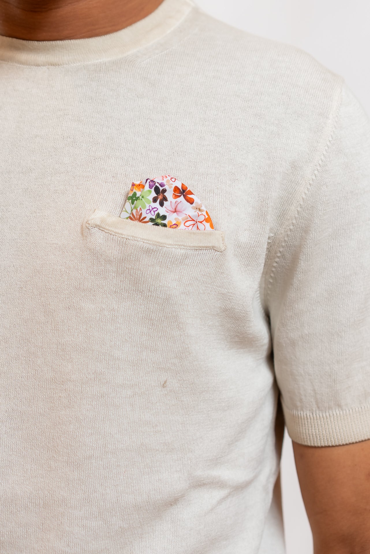 Bob Company T-shirt Step in Filo di Cotone Beige, dettaglio