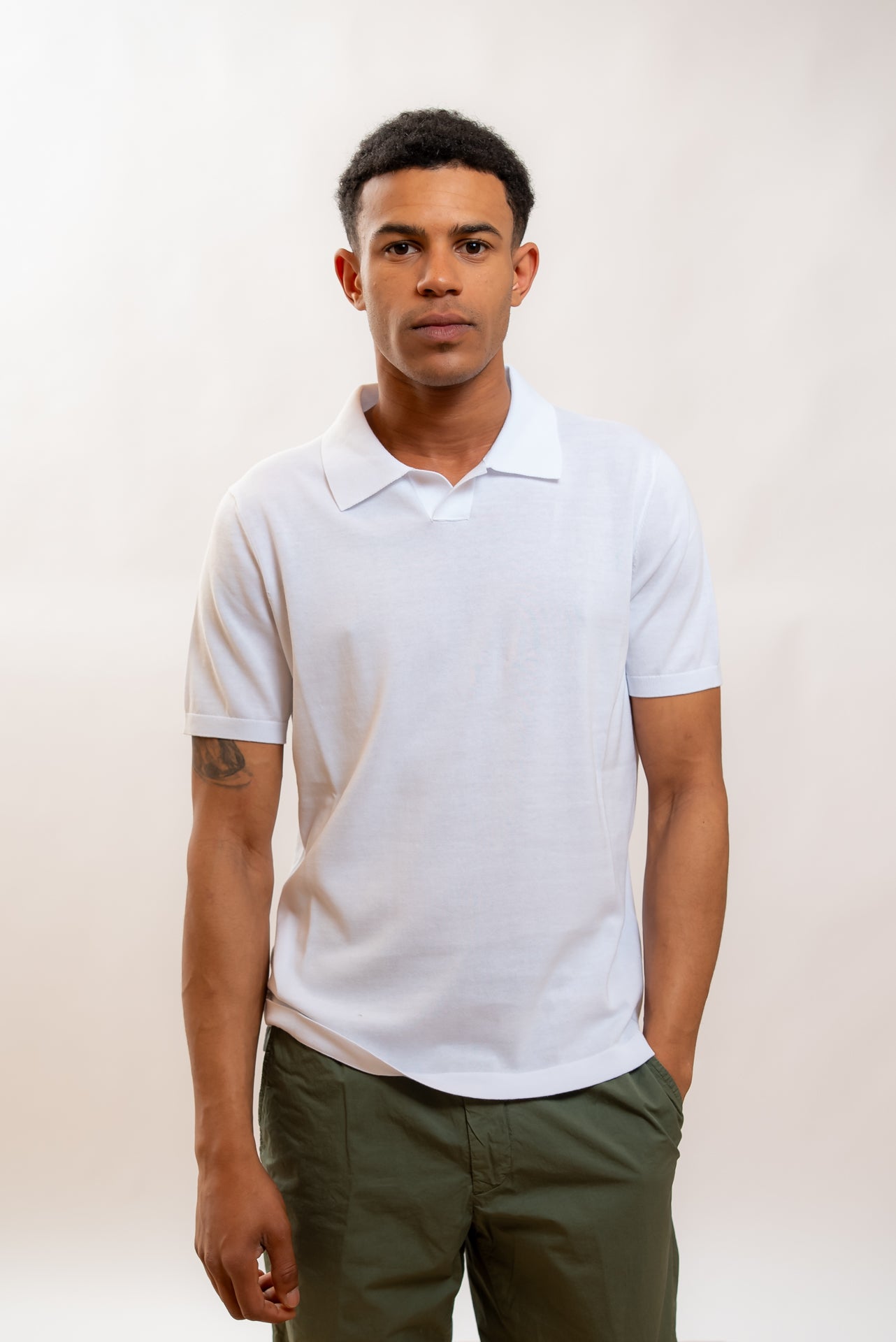 Polo Bianca in Filo di Cotone