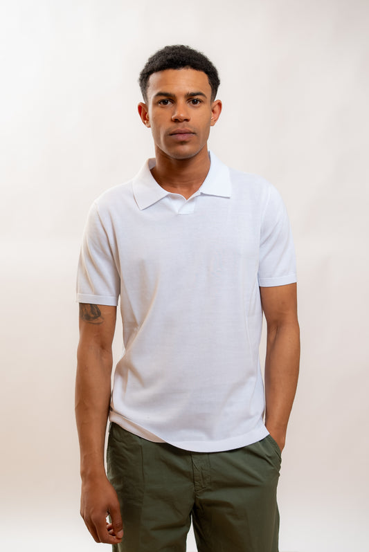 Polo Bianca in Filo di Cotone