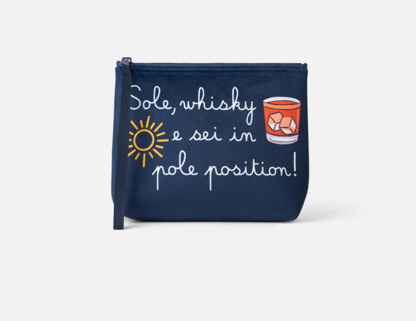 MC2 Saint Barth pochette sole whisky e sei in pole position, fronte