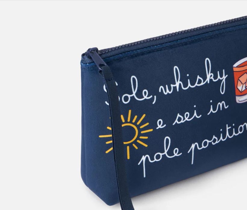 MC2 Saint Barth pochette sole whisky e sei in pole position, lato