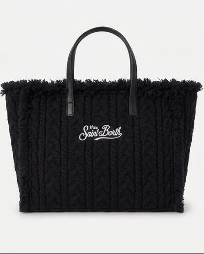 Borsa Colette con Lavorazione a Trecce Nera