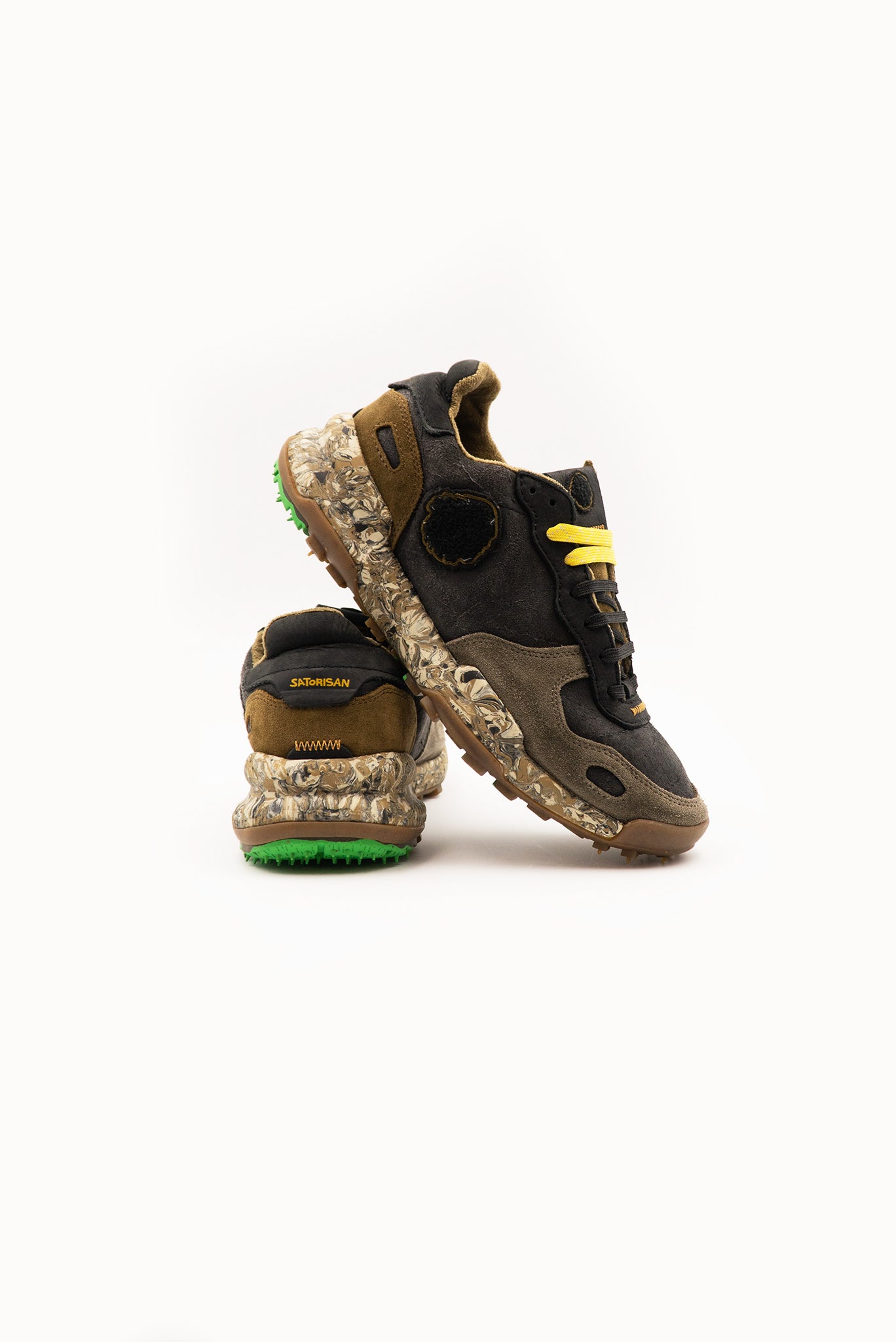 Satorisan Chacrona Premium sneakers uomo blu navy e grigie in pelle winter smoke, dettaglio2