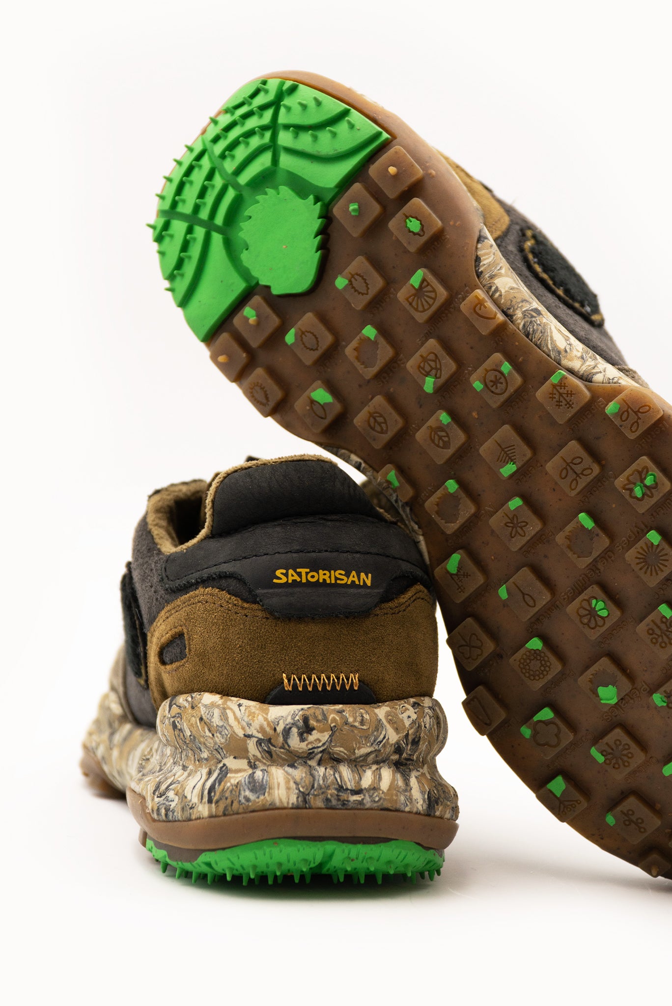 Satorisan Chacrona Premium sneakers uomo blu navy e grigie in pelle winter smoke, dettaglio