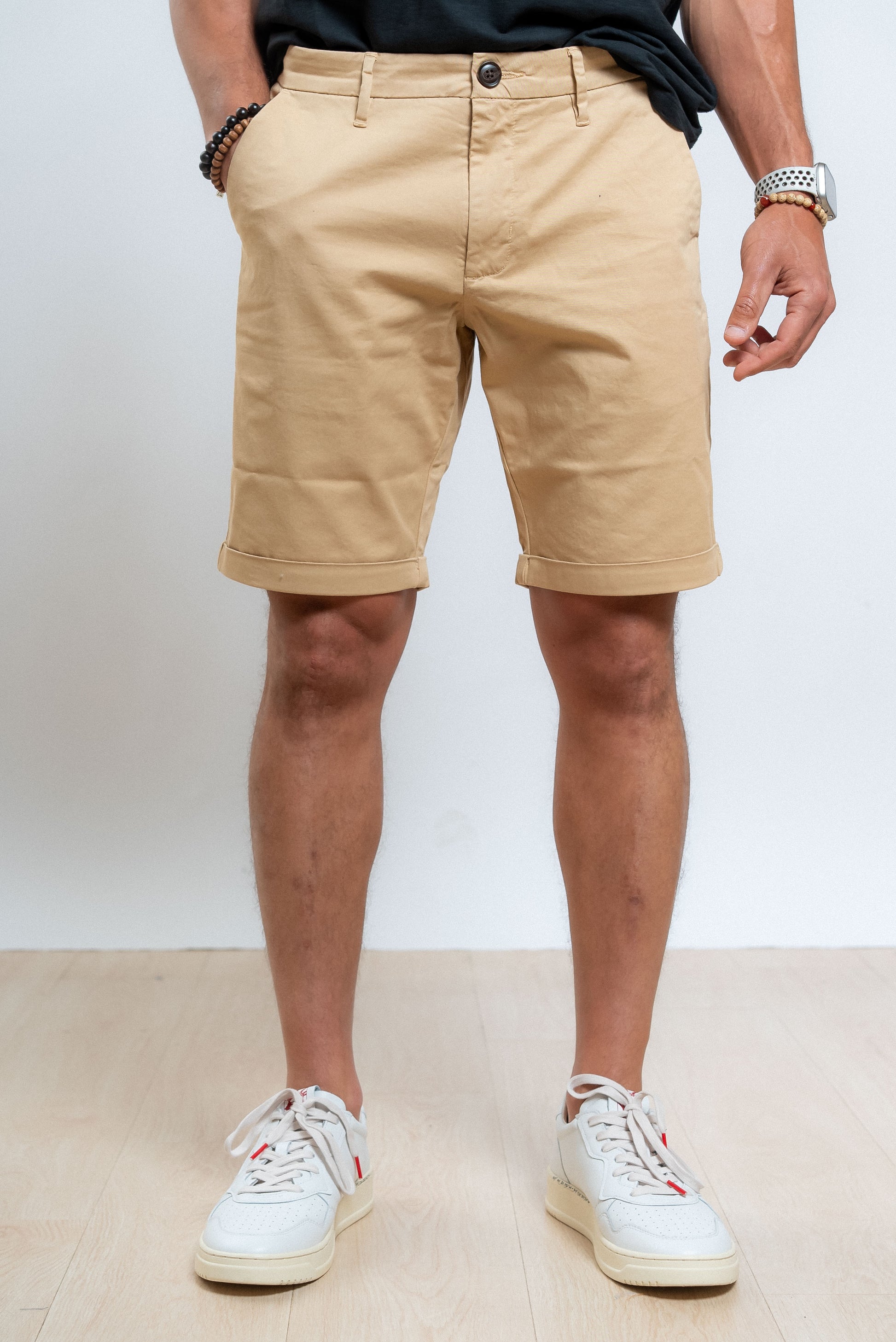 sun68 bermuda uomo beige chino, fronte